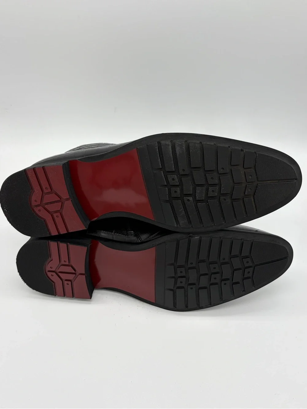 Men's Black Croc-Embossed Faux Leather Chukka Boots